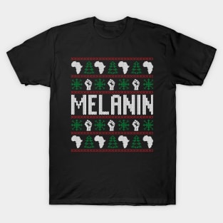 Melanin African American Ugly Christmas Sweater T-Shirt